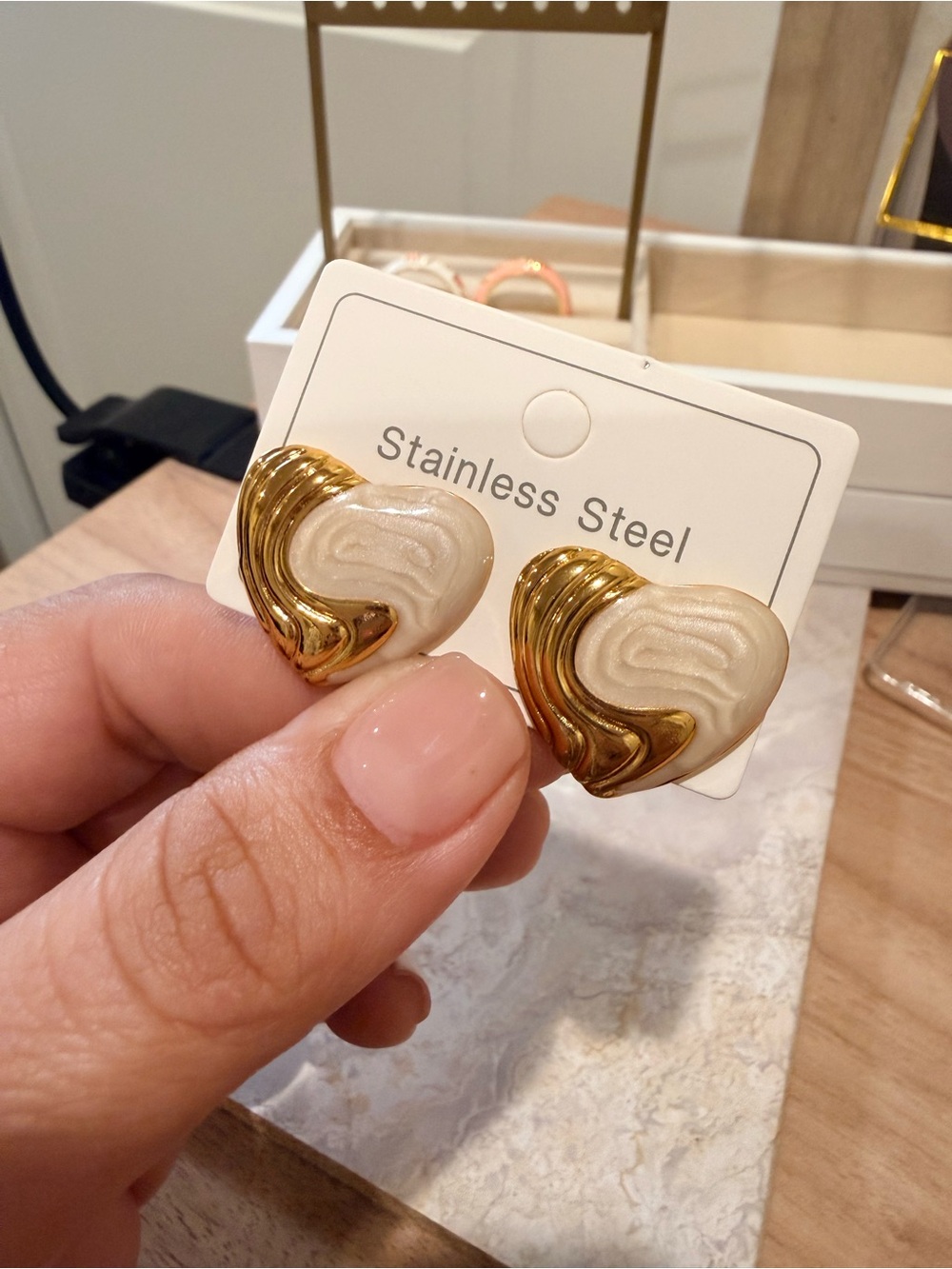 3 pairs of stainless steel earrings